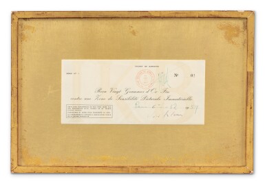 Zone de sensibilité picturale immatérielle Série n°1, Zone n°02 (receipt to Jacques Kugel)