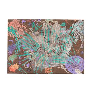Nancy Graves (1939-1995); View of Earth from the Air (Air and Space Opening); 75 x 75 and Six Frogs, from Simca Series; (3)