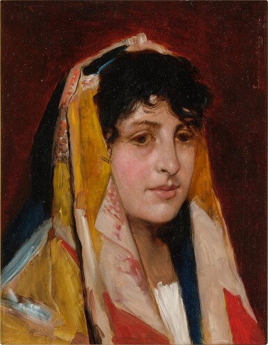 Woman with Colorful Headscarf