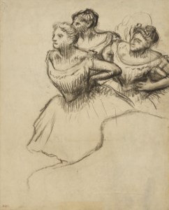 Trois danseuses dans les coulisses