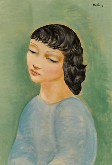 Jeune fille au corsage bleu