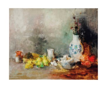 Nature morte au pichet et vase