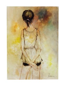 Danseuse de dos fond jaune