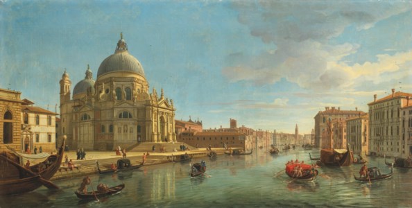 View of Santa Maria della Salute, Venice, from the entrance of the Grand Canal