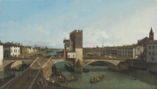 Bernardo Bellotto, View of Verona with the Ponte delle Navi