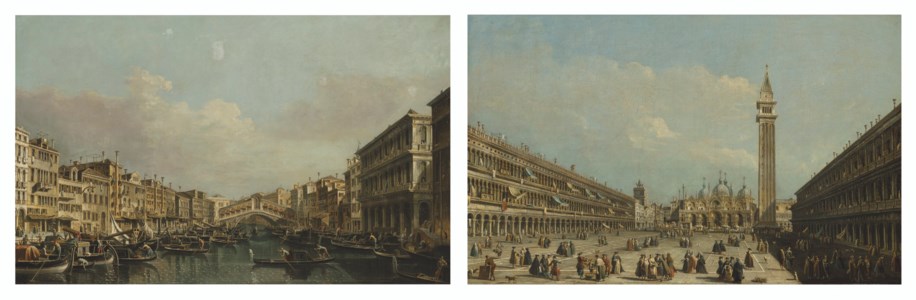 The Grand Canal with the Rialto Bridge from the South; Saint Mark's Square with the Basilica and the Campanile