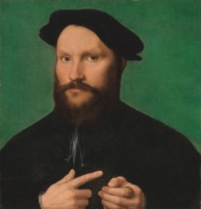 Joos van Cleve, Portrait of a bearded man, bust-length
