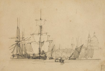 View of the Thames with the dome of Saint Paul's Cathedral, London