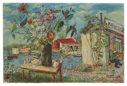 Flowers and Boat Harbor