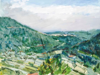 View across the valley, Bargemon, France