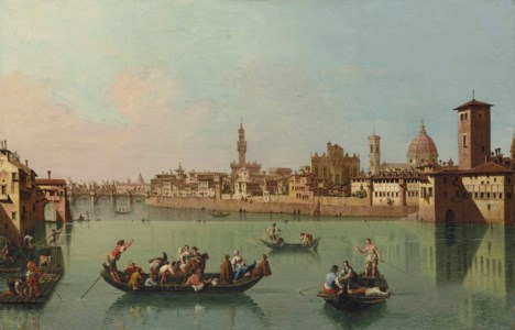 Florence, a view of the Arno from the Porta San Niccolò