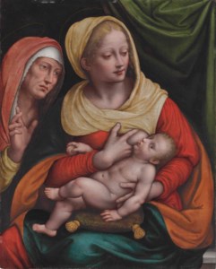 The Madonna Nursing the Christ Child with Saint Anne