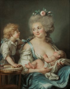 Madame Charles Mitoire, née Christine-Geneviève Bron (1760-1842), avec ses enfants, allaitant l’un d’eux