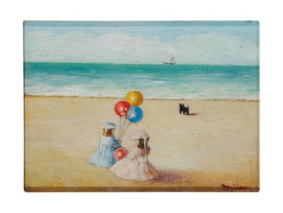 Balloons on the Beach; together with a companion painting Summer Afternoon