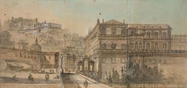 Vue du Castel Sant'Elmo et du Palazzo Reale à Naples