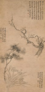 Pine, Plum Blossoms and Daffodils
