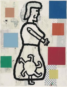 Large Abstract Composition with Standing Woman # 2