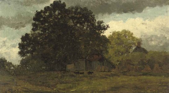 Avondschemering: a meadow near Delden