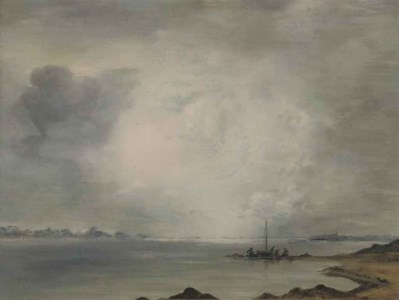 IJssel met bewolkte lucht: the River IJssel near Hattem