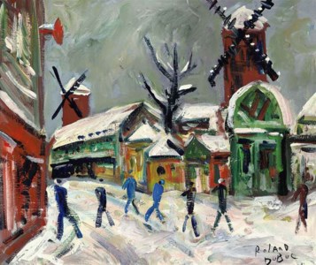 Le Moulin Rouge sous la niege