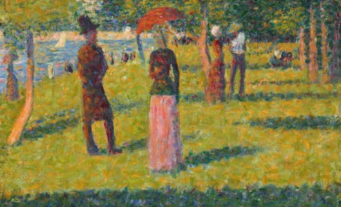 Georges Seurat, Paysage et personnages (La jupe rose)