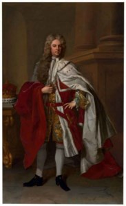Portrait of James Brydges, 1st Duke of Chandos, full-length, in peer's robes with a ducal coronet
