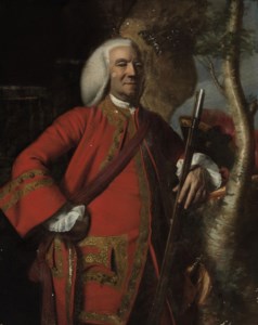 Portrait of Colonel Jacob Fowle (1704-78), three-quarter length, with a musket