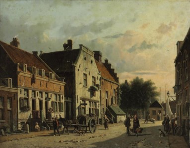Figures in a Dutch town
