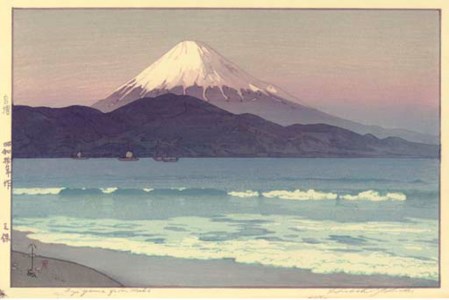 Miho/Fujiyama from Miho , 1935 Hirosaki-jo/Hirosaki Castle , from the series Sakura hachidai (Eight views of cherry blossoms), 1925 Sekishozan (Shizhongshan), 1940 Soshu (Suzhou), 1940