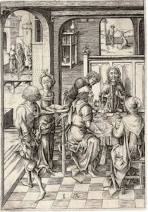 Christ at Emmaus (B. 21; G. 119 I; L. 153 II; Holl. 153 III)