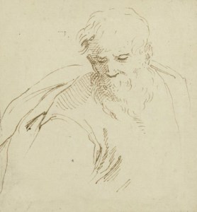 Head of a bearded man; A youth riding a horse; and Study of two figures, one mounted