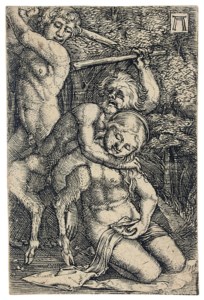 Two Satyrs, fighting about a Nymph (Bartsch 38; Winzinger 164)