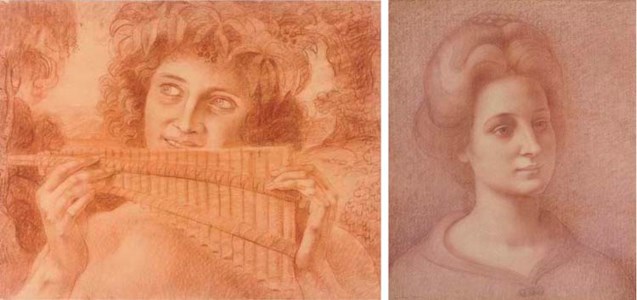 A Bacchanale playing the Pan pipes; and Portrait of a lady, bust-length