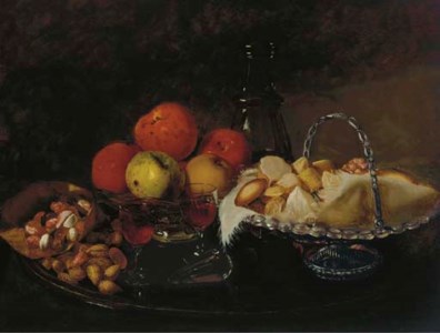 A Still Life with Fruits, Sweets, Nuts and Wine