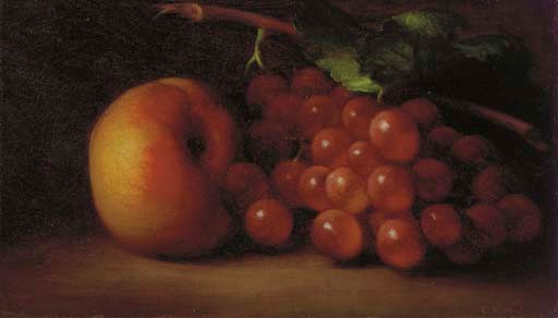 A Still Life with Grapes and a Peach