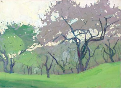A Grove of Trees on a Verdant Lawn