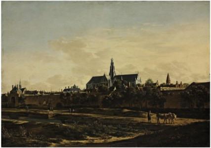 A view of Haarlem from the northwest corner with the Kruispoort and St. Bavo's Cathedral beyond