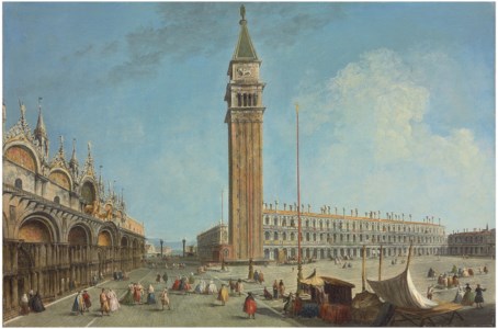 The Piazza San Marco, Venice, from the Torre dell' Orologio, looking south