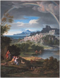 Heroische Landschaft mit Regenbogen