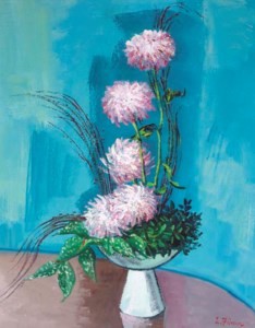 Vase of peonies