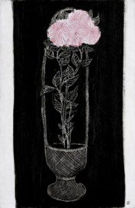 Sanyu, Chrysanthèmes roses dans une corbeille (Pink Chrysanthemums in a Basket)