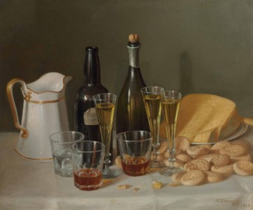 Still Life with Cheese and Wine