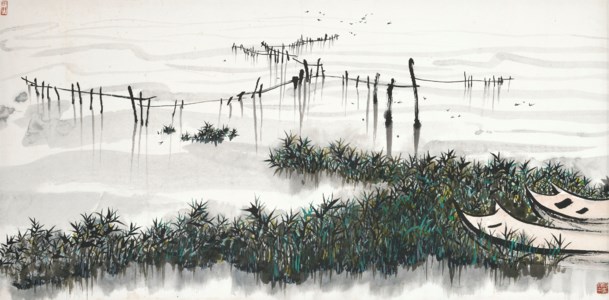 Wu Guanzhong, Quiet Lake and Boats