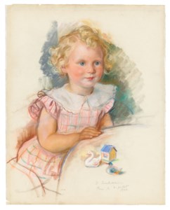 Portrait of a young girl with blonde ringlets