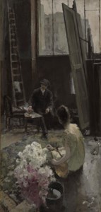 In the artist's studio