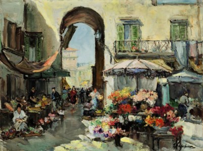 A flower market in Nice