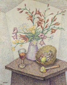 Still life with fruits and flowers