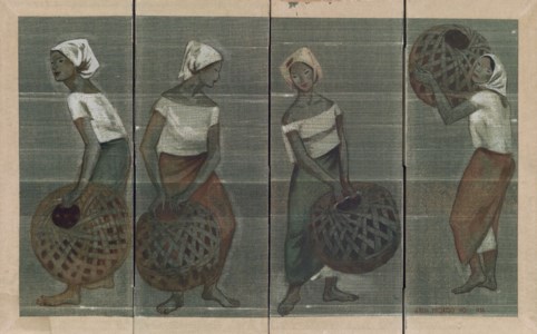 Girls with baskets