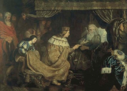 King David presenting the sceptre to Solomon