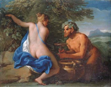 A nymph and a satyr